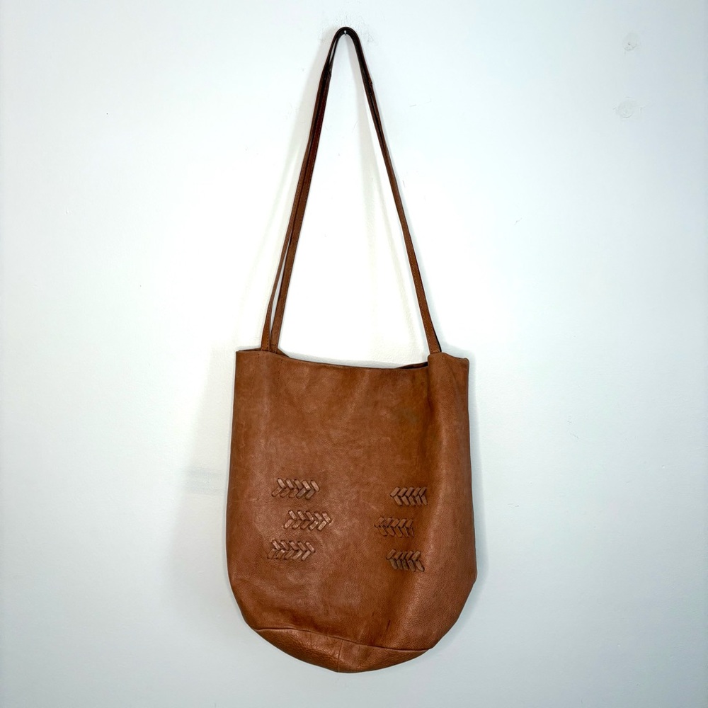 Latico Leathers Bianca tote bag cognac tan leather shoulder purse boho western